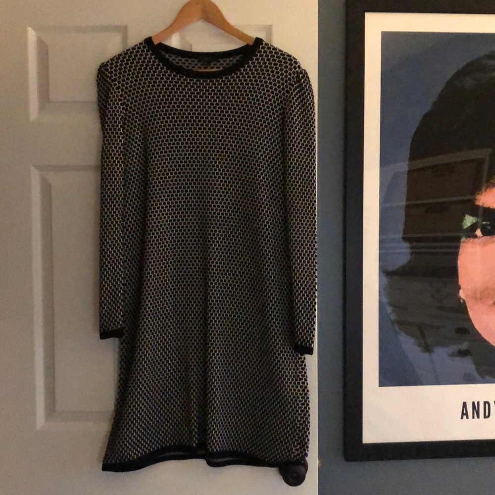 COS Navy & White Sweater Dress